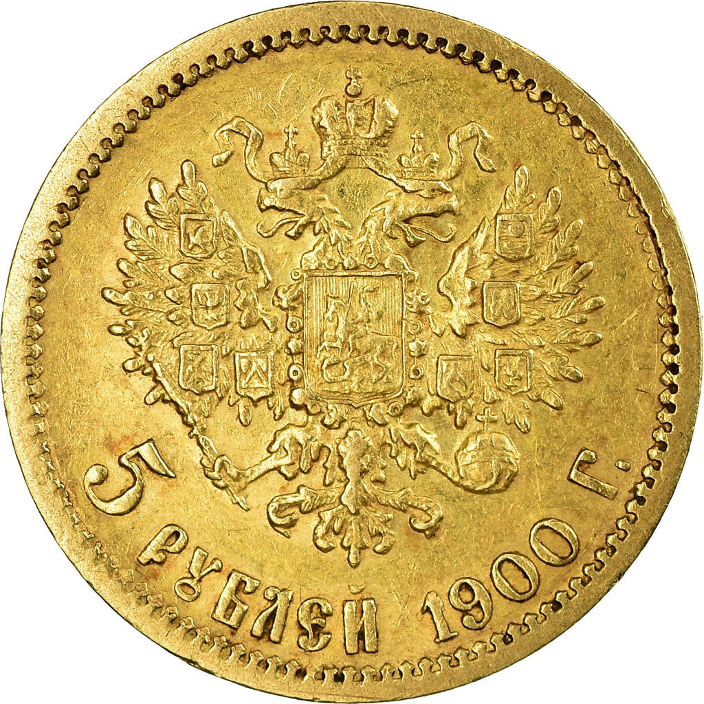 Münze, Russland, Nicholas II, 5 Roubles, 1900, St. Petersburg, SS, Gold, KM:62