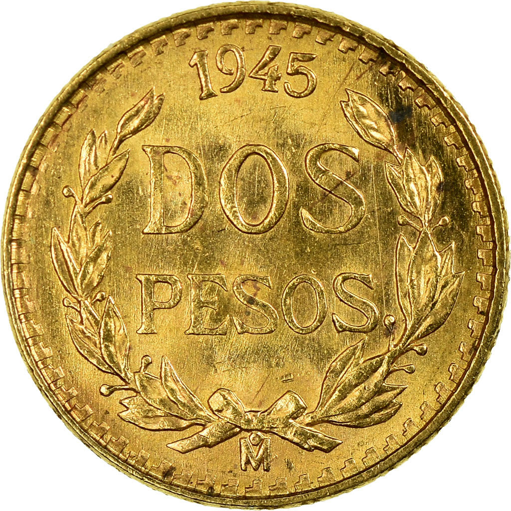 Monnaie, Mexique, 2 Pesos, 1945, Mexico City, SUP, Or, KM:461