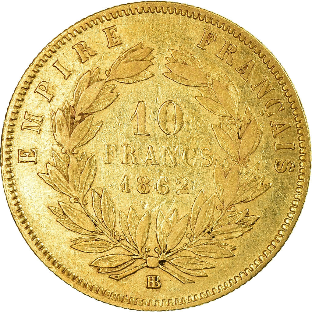 Coin, France, Napoleon III, 10 Francs, 1862, Strasbourg, Gold, VF(30-35)
