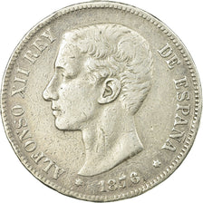 Coin, Spain, Alfonso XII, 5 Pesetas, 1876, Madrid, VF(30-35), Silver, KM:671