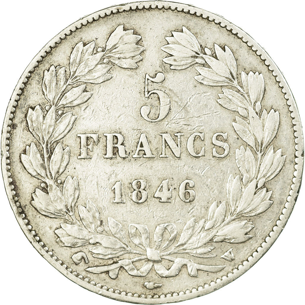 Moneta, Francia, Louis-Philippe, 5 Francs, 1846, Lille, MB+, Argento, KM:749.13