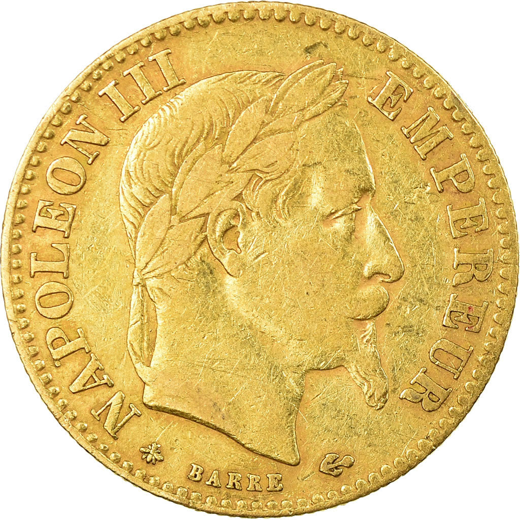 Moneta, Francia, Napoleon III, 10 Francs, 1862, Paris, MB+, Oro, KM 800.1