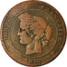 Munten, Frankrijk, Cérès, 10 Centimes, 1876, Paris, ZG, Bronze, KM:815.1