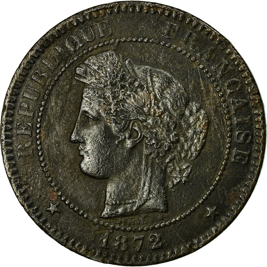 Coin, France, Cérès, 10 Centimes, 1872, Bordeaux, VF(30-35), Bronze, KM:815.2