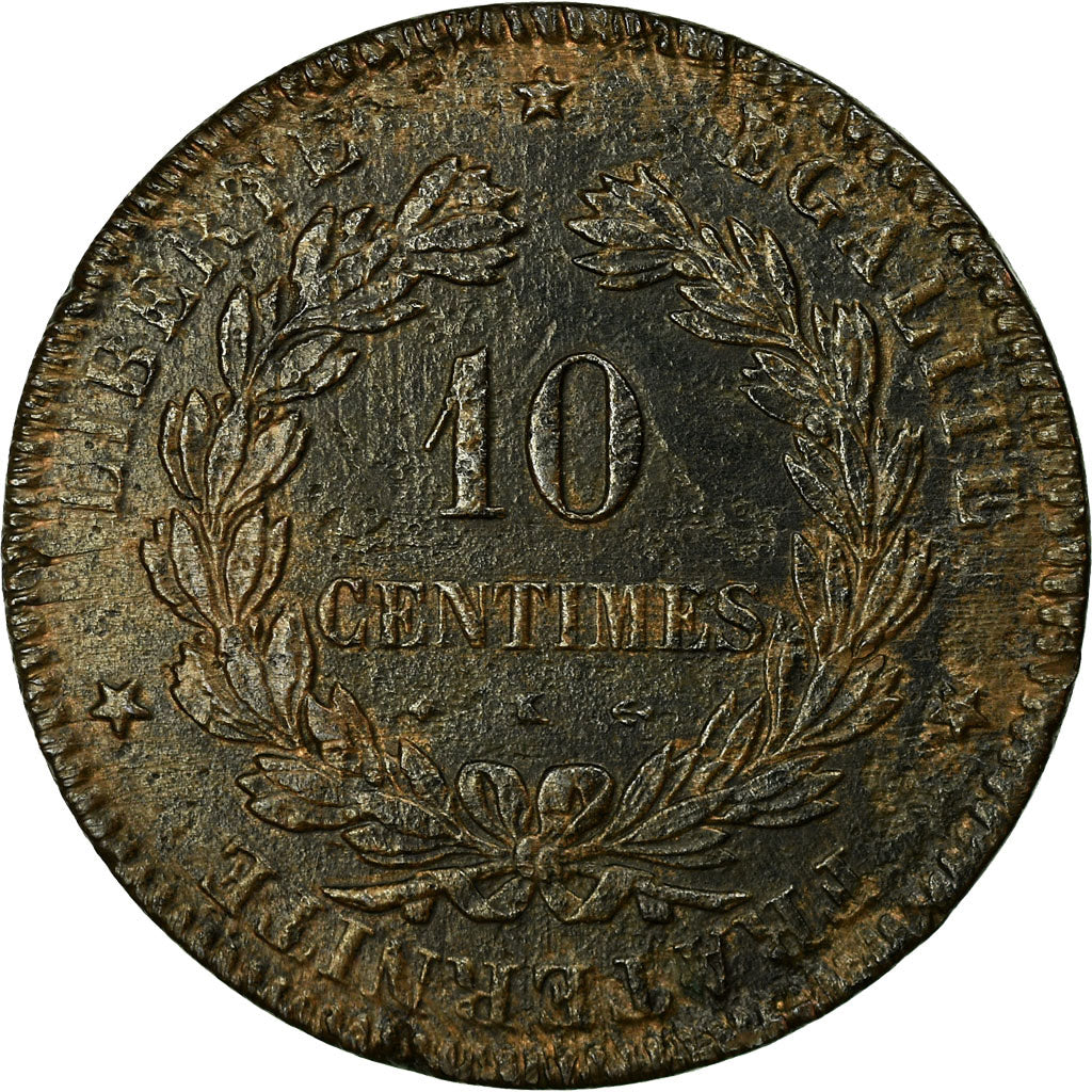 Coin, France, Cérès, 10 Centimes, 1872, Bordeaux, VF(30-35), Bronze, KM:815.2