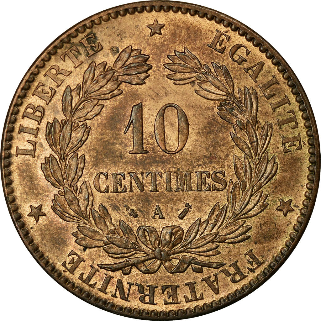 Coin, France, Cérès, 10 Centimes, 1888, Paris, AU(55-58), Bronze, KM:815.1