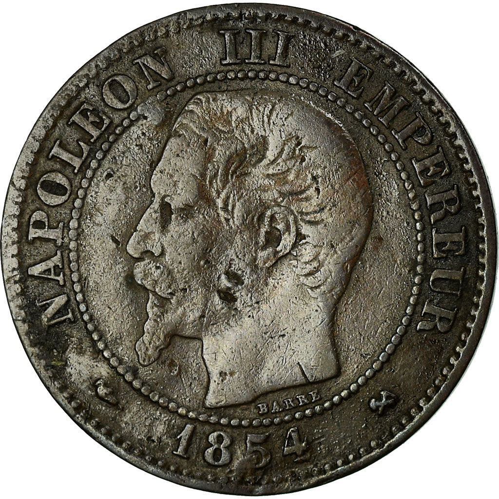 Coin, France, Napoleon III, 2 Centimes, 1854, Rouen, VF(20-25), KM 776.2