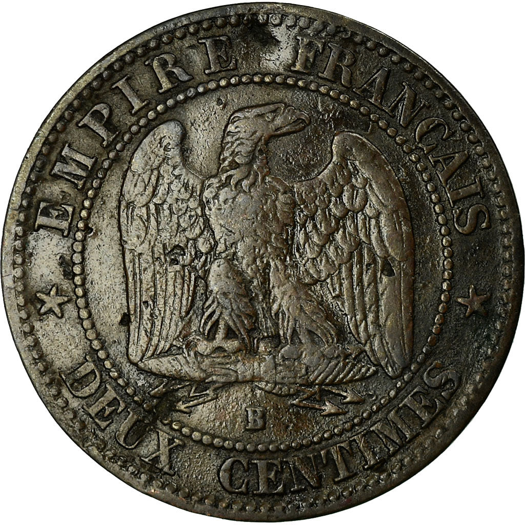 Coin, France, Napoleon III, 2 Centimes, 1854, Rouen, VF(20-25), KM 776.2