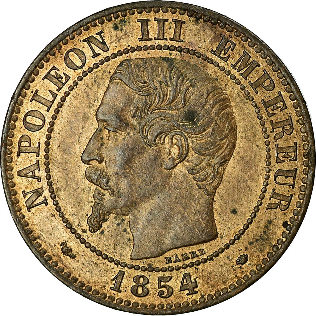 Moeda, França, Napoleon III, 2 Centimes, 1854, Marseille, AU(55-58)