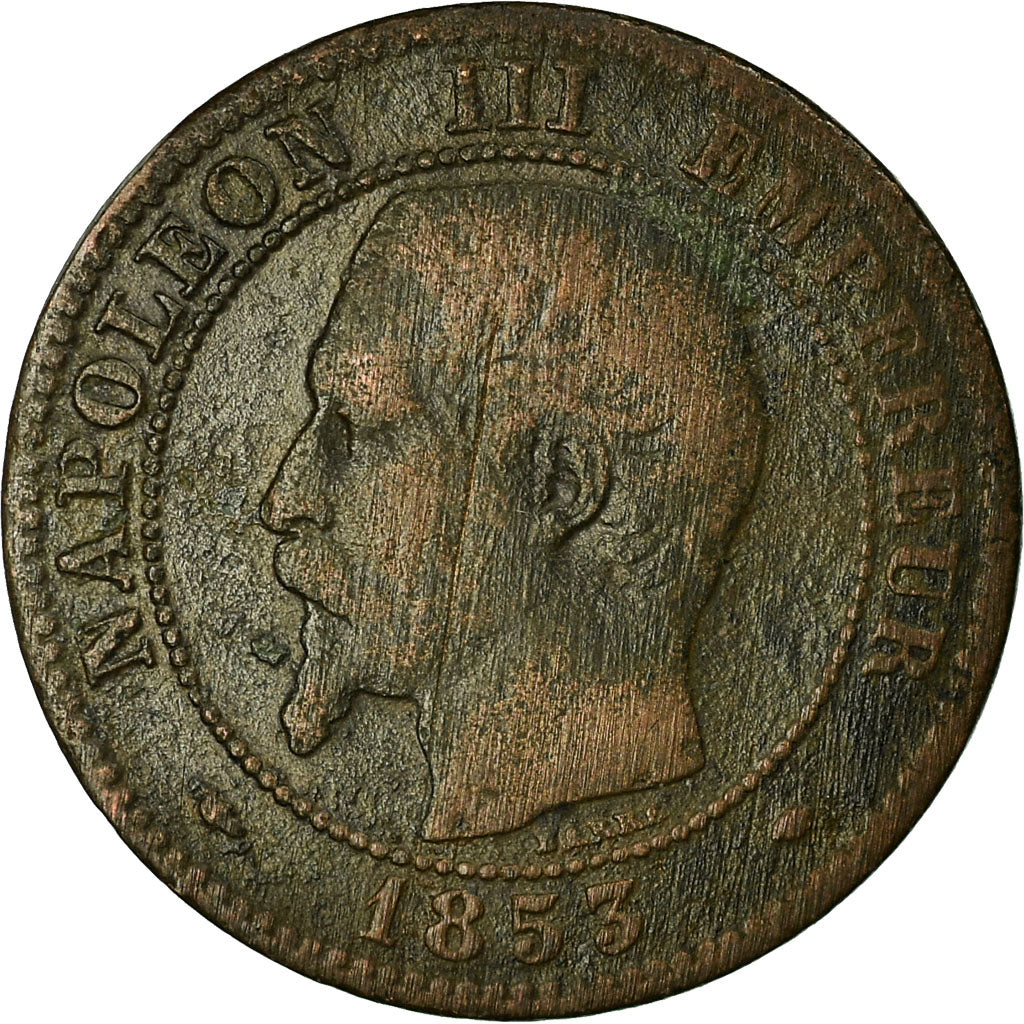 Monnaie, France, Napoleon III, 2 Centimes, 1853, Marseille, TB+, Gadoury 103