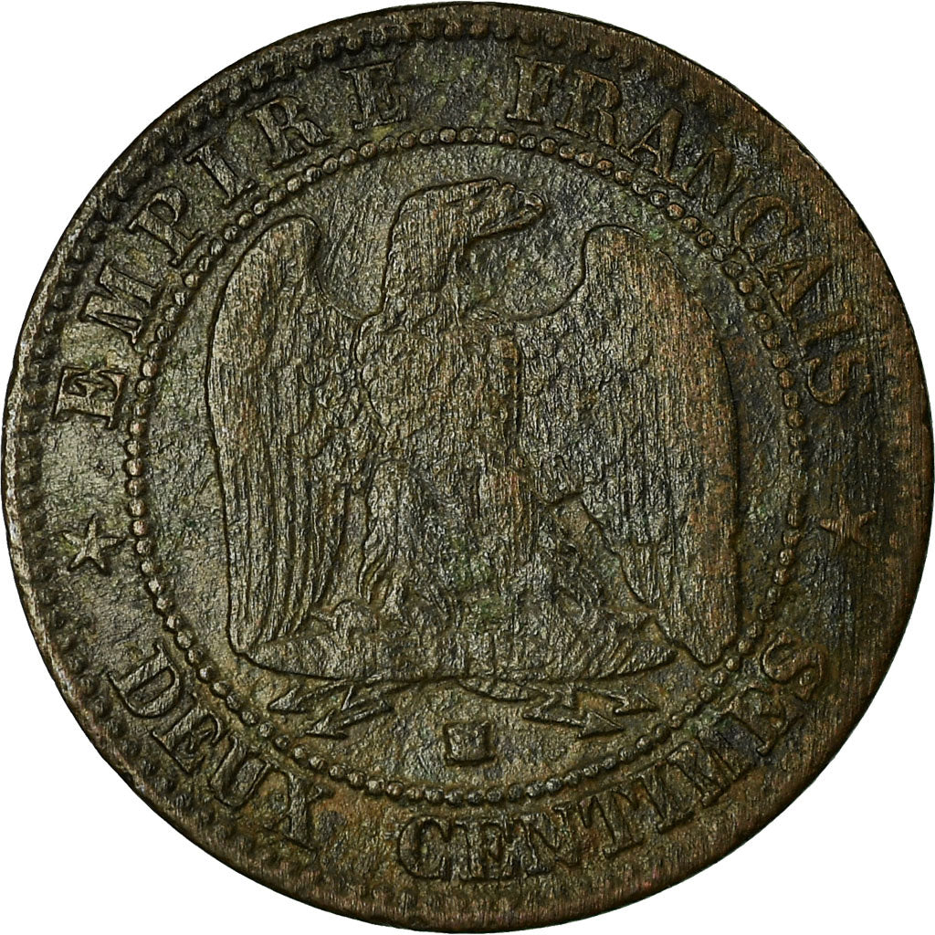 Monnaie, France, Napoleon III, 2 Centimes, 1853, Marseille, TB+, Gadoury 103