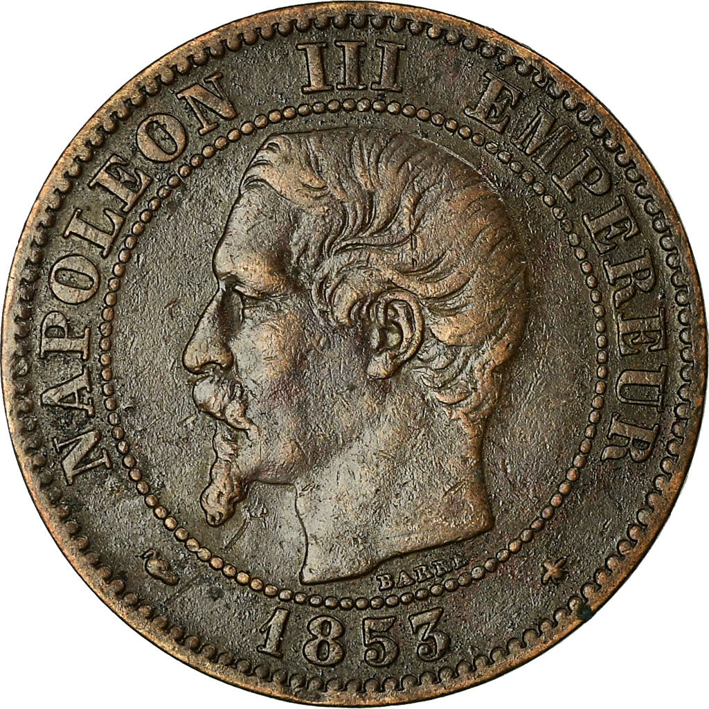 Münze, Frankreich, Napoleon III, 2 Centimes, 1853, Strasbourg, S+