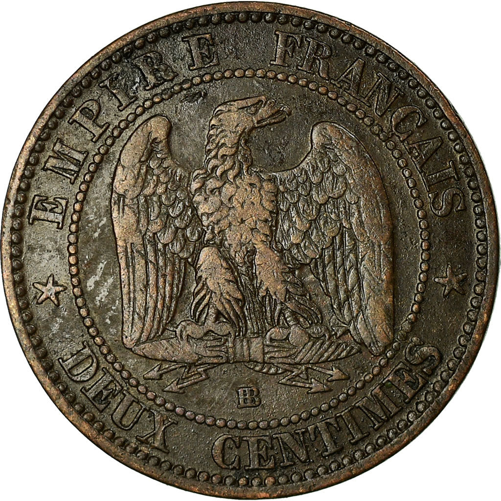 Münze, Frankreich, Napoleon III, 2 Centimes, 1853, Strasbourg, S+