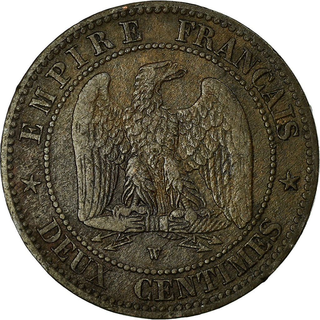 Moneta, Francia, Napoleon III, 2 Centimes, 1853, Lille, MB