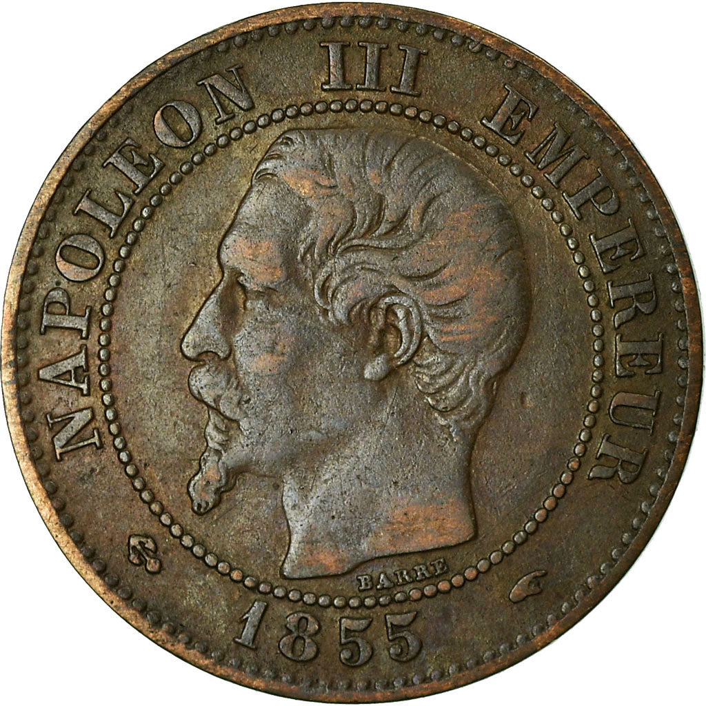 Coin, France, Napoleon III, 2 Centimes, 1855, Paris, VF(20-25), KM 776.1