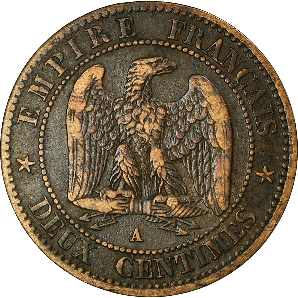 Coin, France, Napoleon III, 2 Centimes, 1855, Paris, VF(20-25), KM 776.1