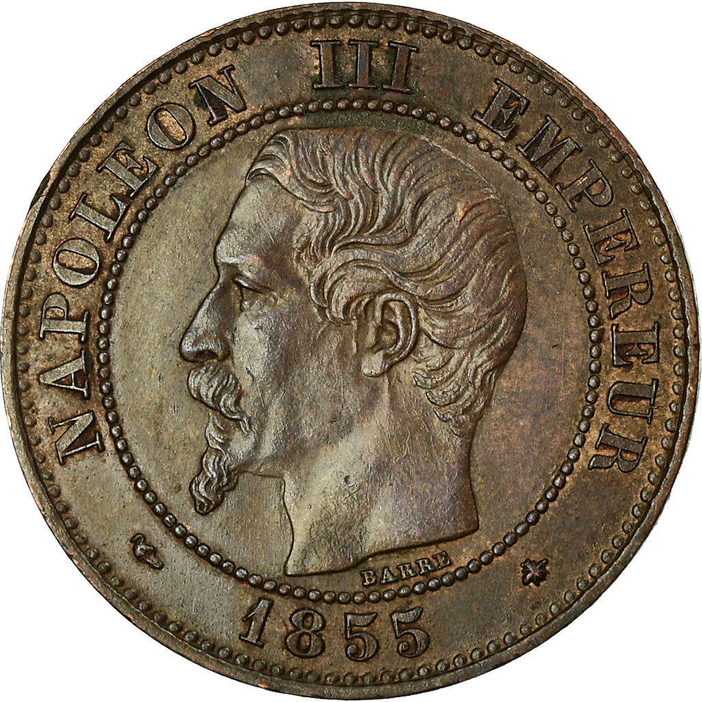 Monnaie, France, Napoleon III, 2 Centimes, 1855, Strasbourg, TTB+, Gadooury 103