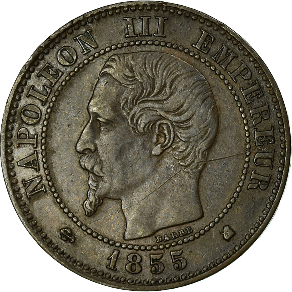 Coin, France, Napoleon III, 2 Centimes, 1855, Bordeaux, EF(40-45), KM 776.5