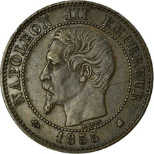 Coin, France, Napoleon III, 2 Centimes, 1855, Bordeaux, EF(40-45), KM 776.5