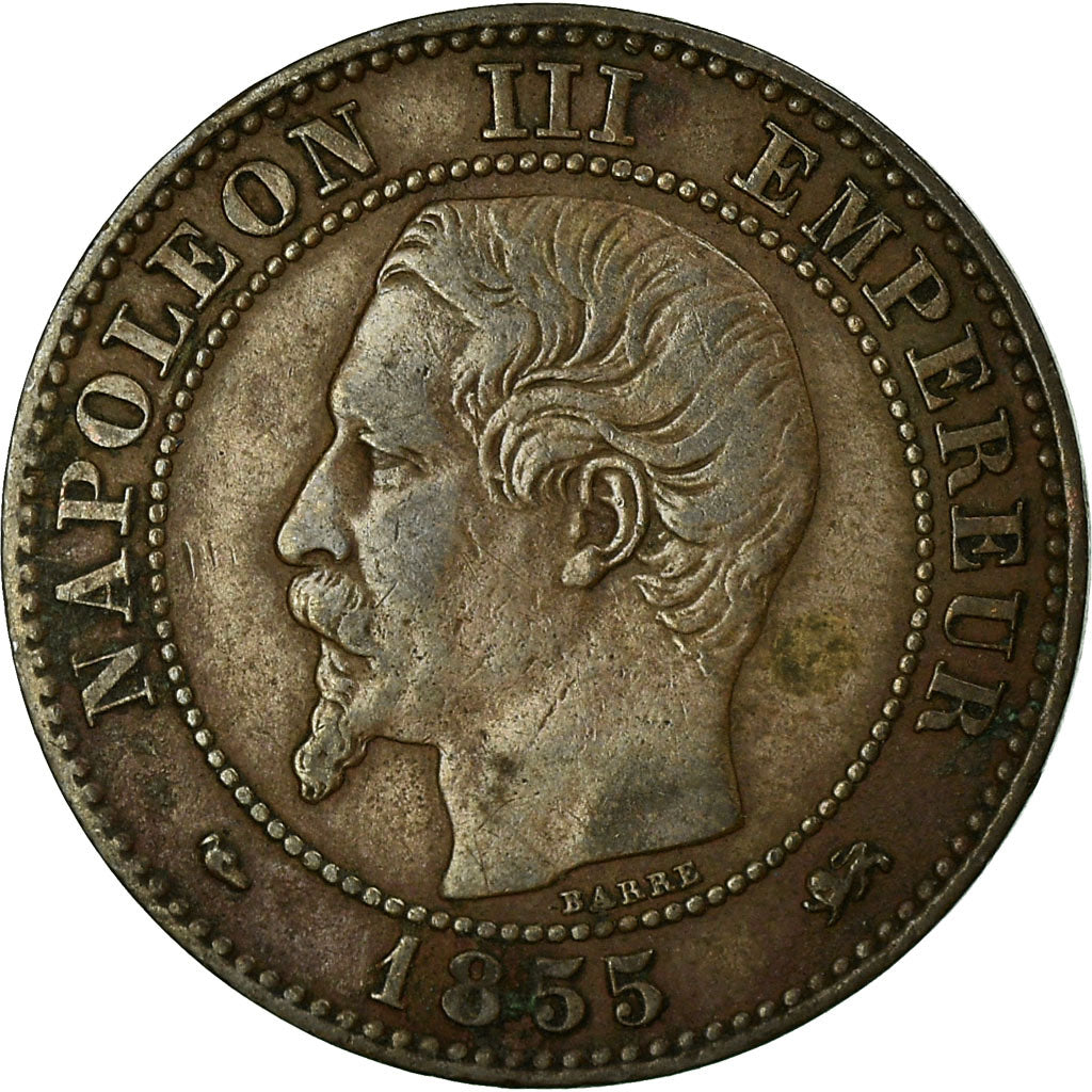 Moneta, Francia, Napoleon III, 2 Centimes, 1855, Lyon, MB