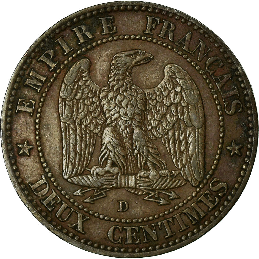Moneta, Francia, Napoleon III, 2 Centimes, 1855, Lyon, MB