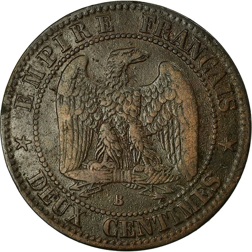 Coin, France, Napoleon III, 2 Centimes, 1855, Rouen, VF(20-25), KM 776.2
