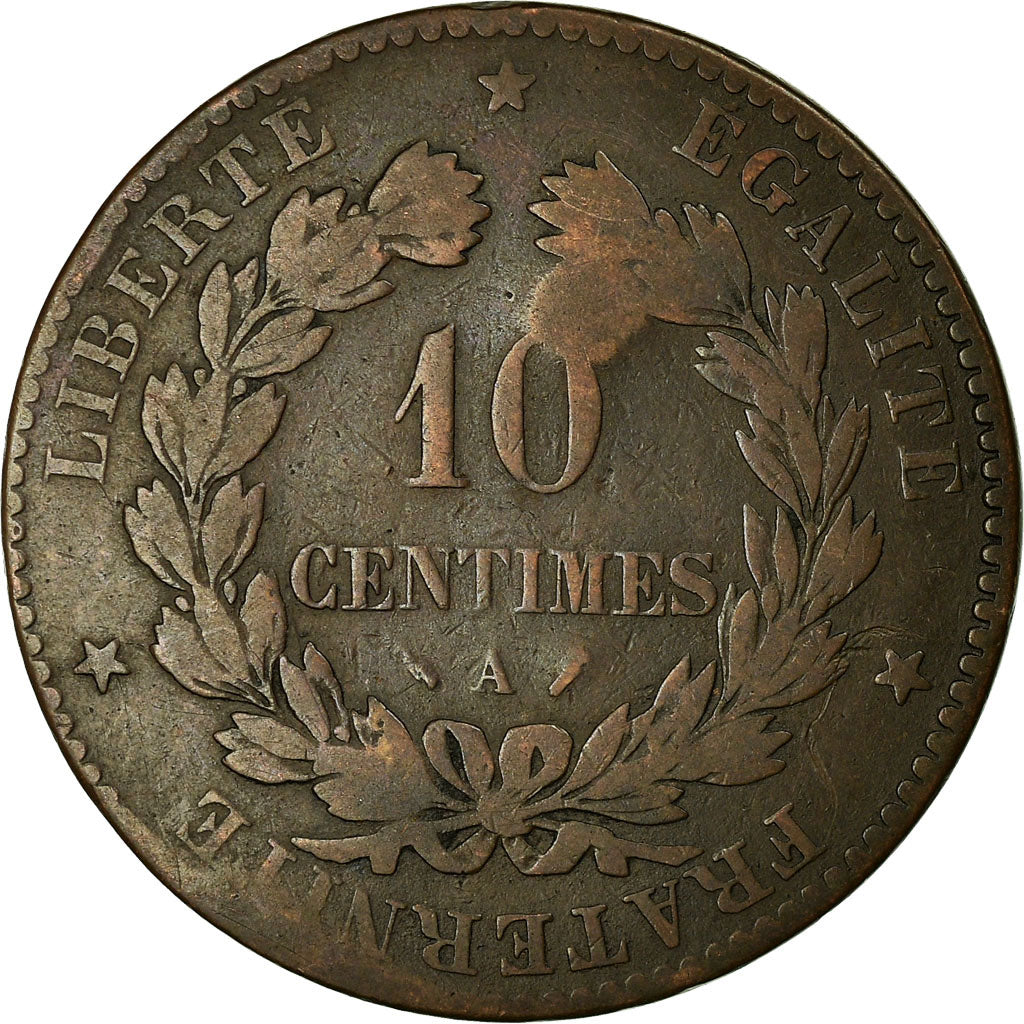 Coin, France, Cérès, 10 Centimes, 1881, Paris, VG(8-10), Bronze, KM:815.1