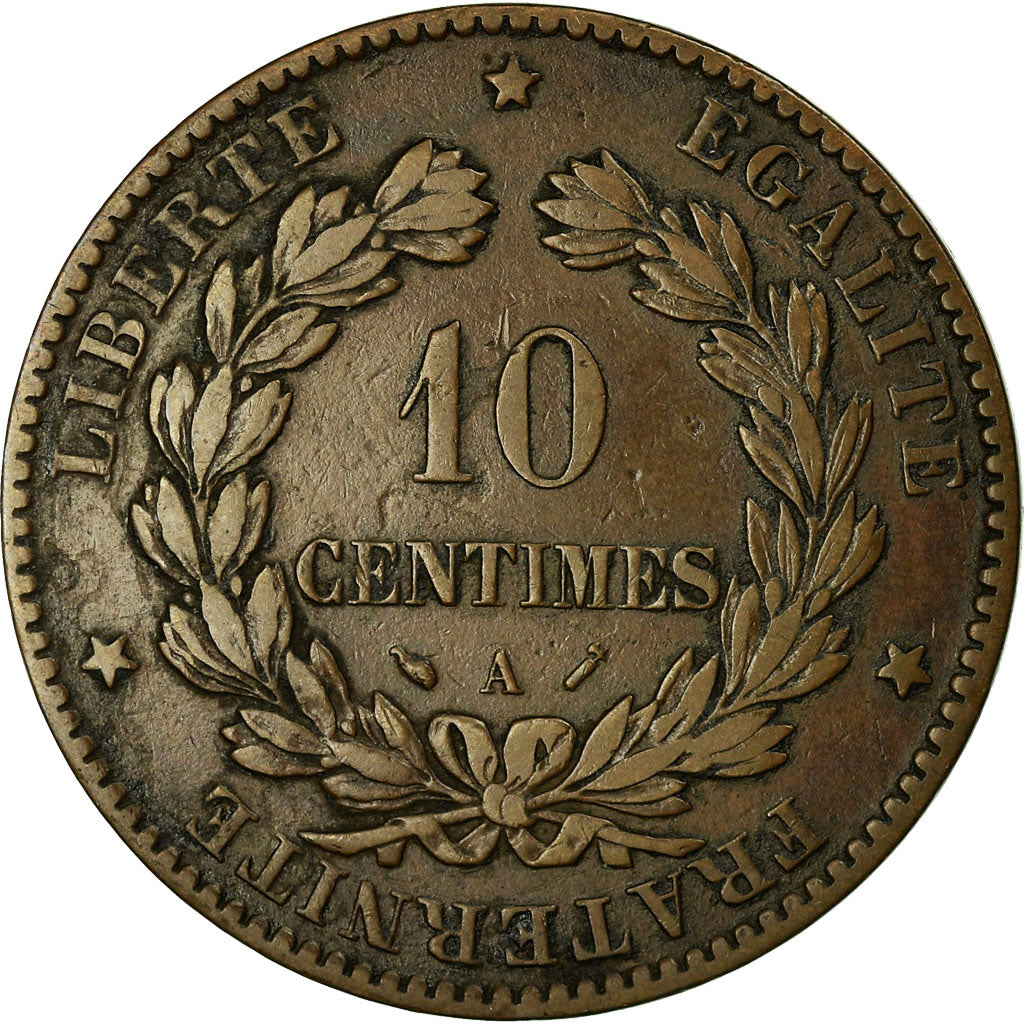 Monnaie, France, Cérès, 10 Centimes, 1891, Paris, TTB, Bronze, Gadoury:265a