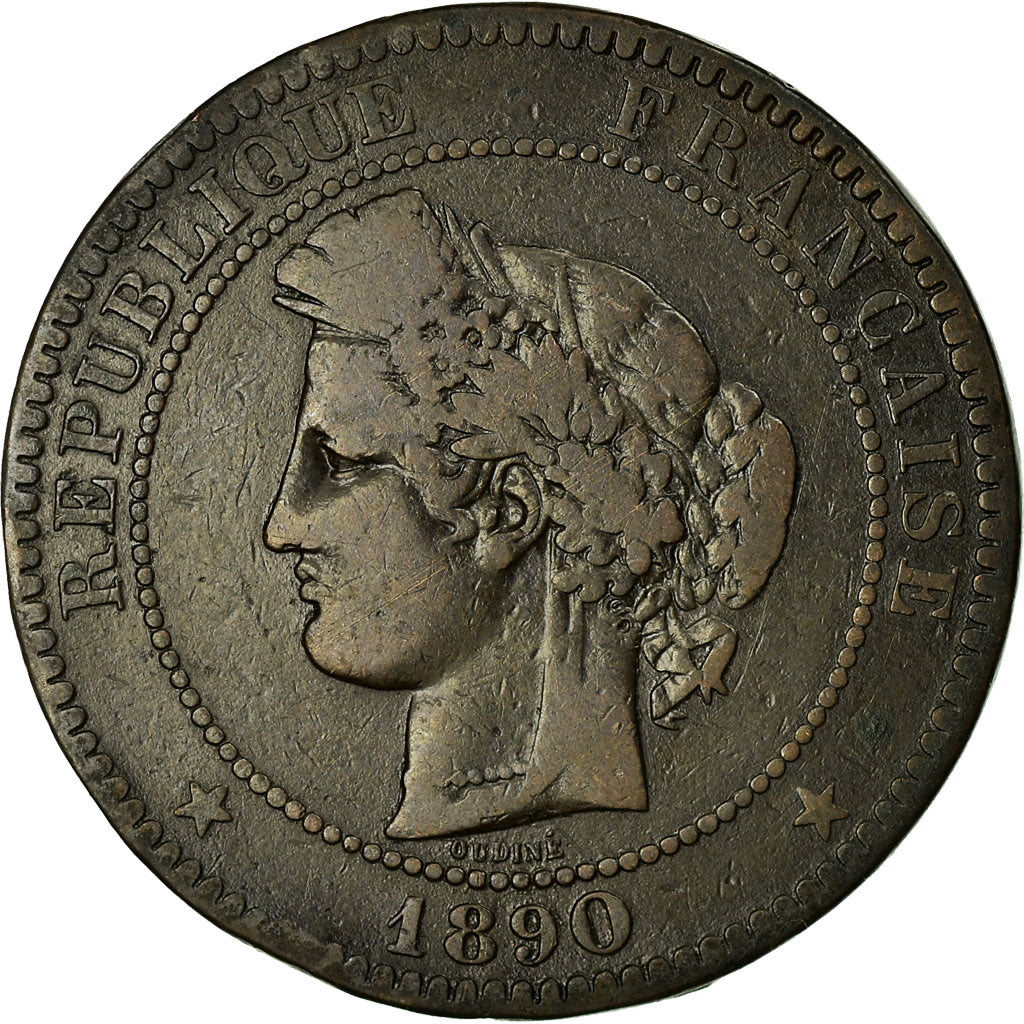 Monnaie, France, Cérès, 10 Centimes, 1890, Paris, TB+, Bronze, Gadoury:265a