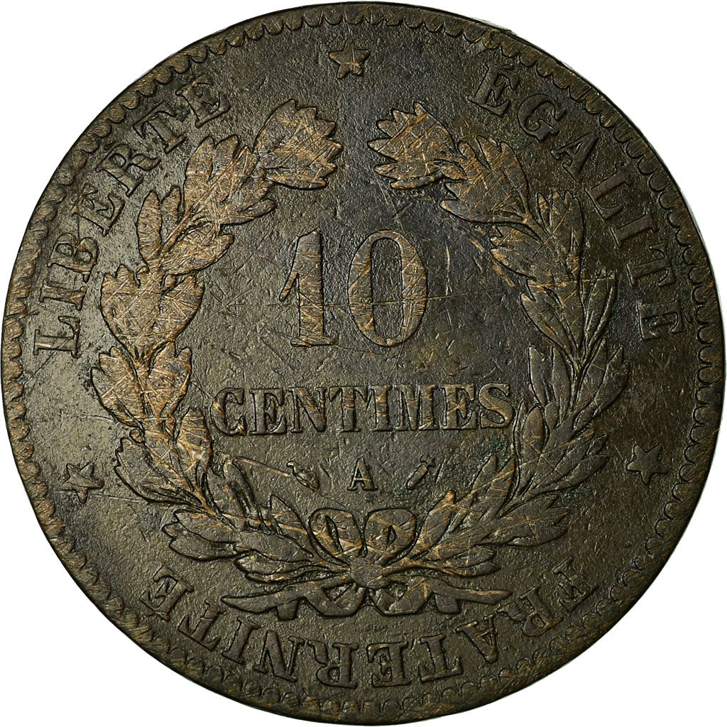 Monnaie, France, Cérès, 10 Centimes, 1890, Paris, TB+, Bronze, Gadoury:265a