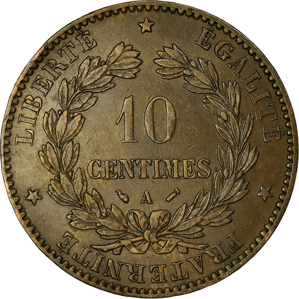 Coin, France, Cérès, 10 Centimes, 1892, Paris, AU(50-53), Bronze, KM:815.1