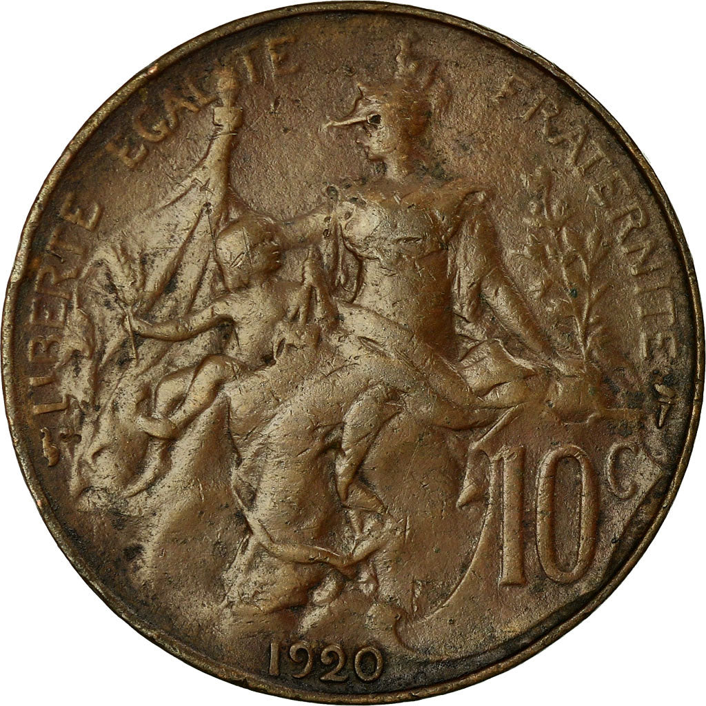 Monnaie, France, Dupuis, 10 Centimes, 1920, Paris, TTB+, Bronze, Gadoury:277