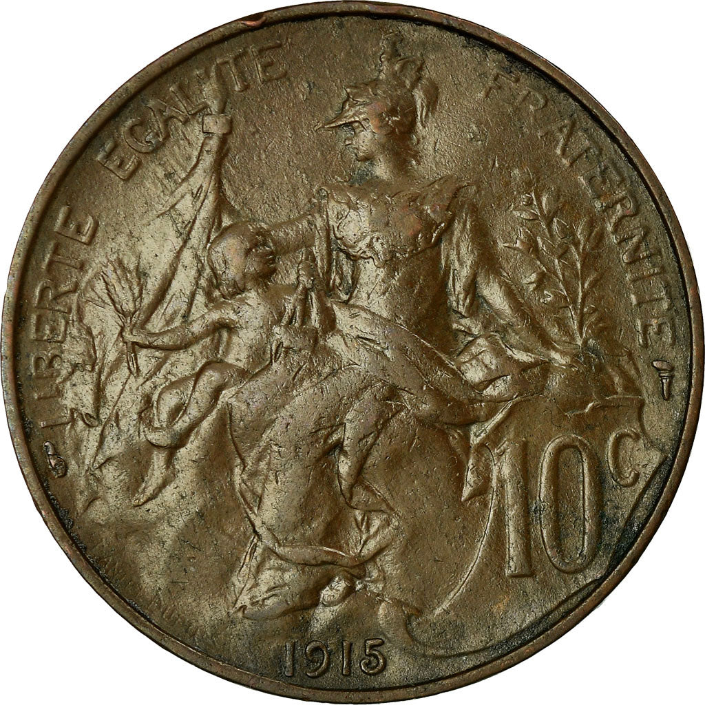 Coin, France, Dupuis, 10 Centimes, 1915, Paris, AU(55-58), Bronze, KM:843
