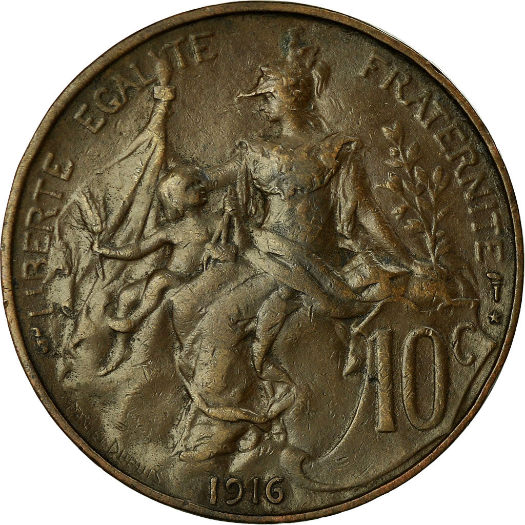 Coin, France, Dupuis, 10 Centimes, 1916, Paris, AU(50-53), Bronze, KM:843