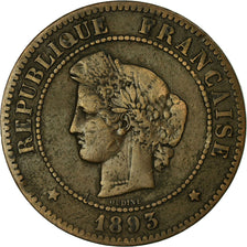 Coin, France, Cérès, 5 Centimes, 1893, Paris, EF(40-45), Bronze, KM:821.1