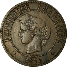 Monnaie, France, Cérès, 5 Centimes, 1875, Paris, TTB, Bronze, Gadoury:157a