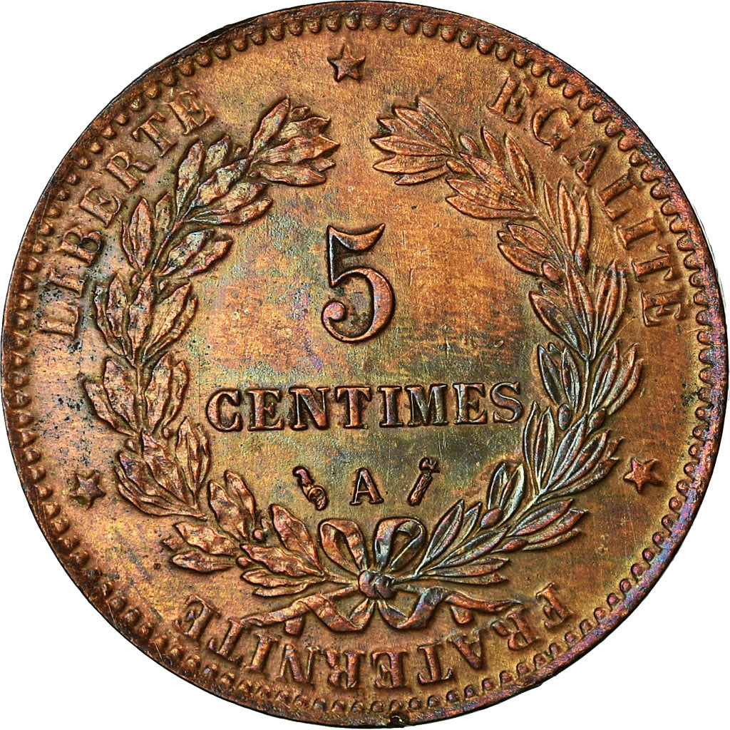 Coin, France, Cérès, 5 Centimes, 1885, Paris, AU(50-53), Bronze, KM:821.1