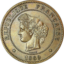 Coin, France, Cérès, 5 Centimes, 1889, Paris, AU(55-58), Bronze, KM:821.1