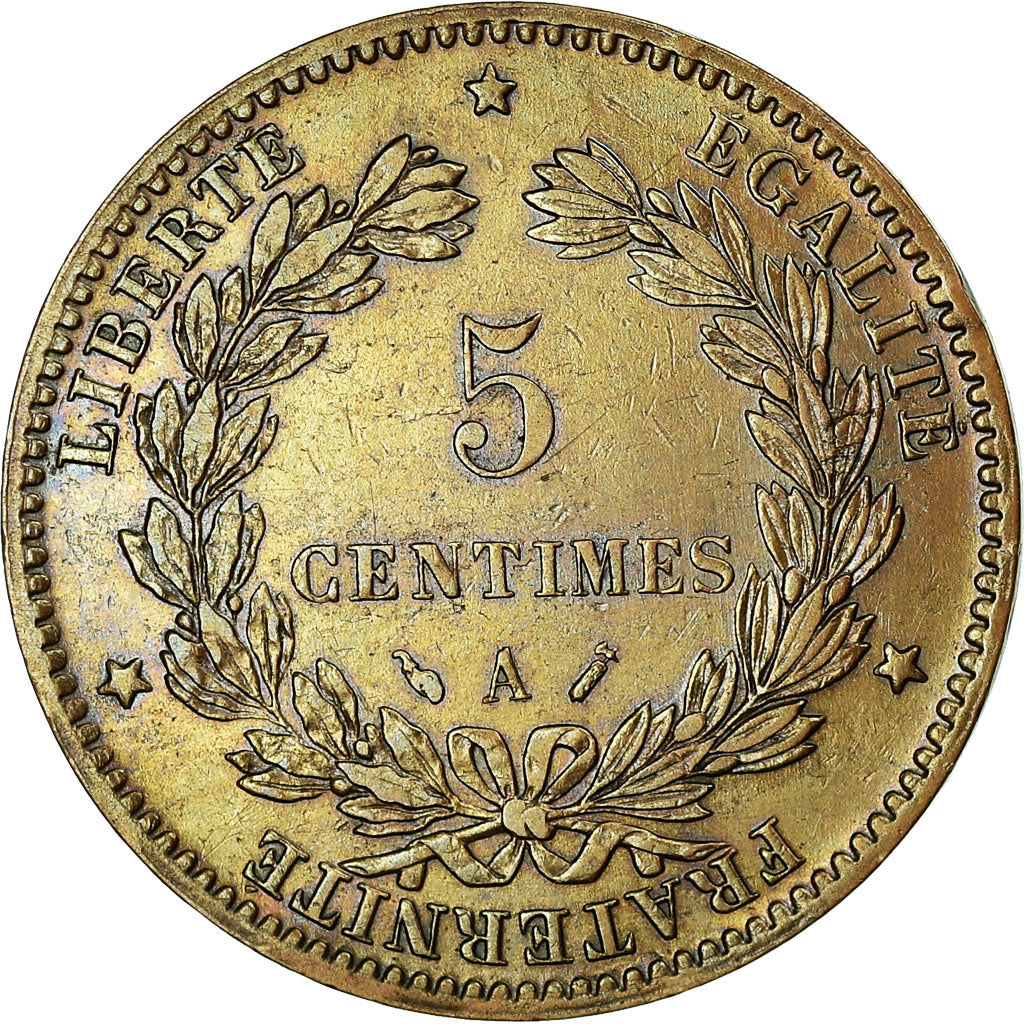 Coin, France, Cérès, 5 Centimes, 1889, Paris, AU(55-58), Bronze, KM:821.1