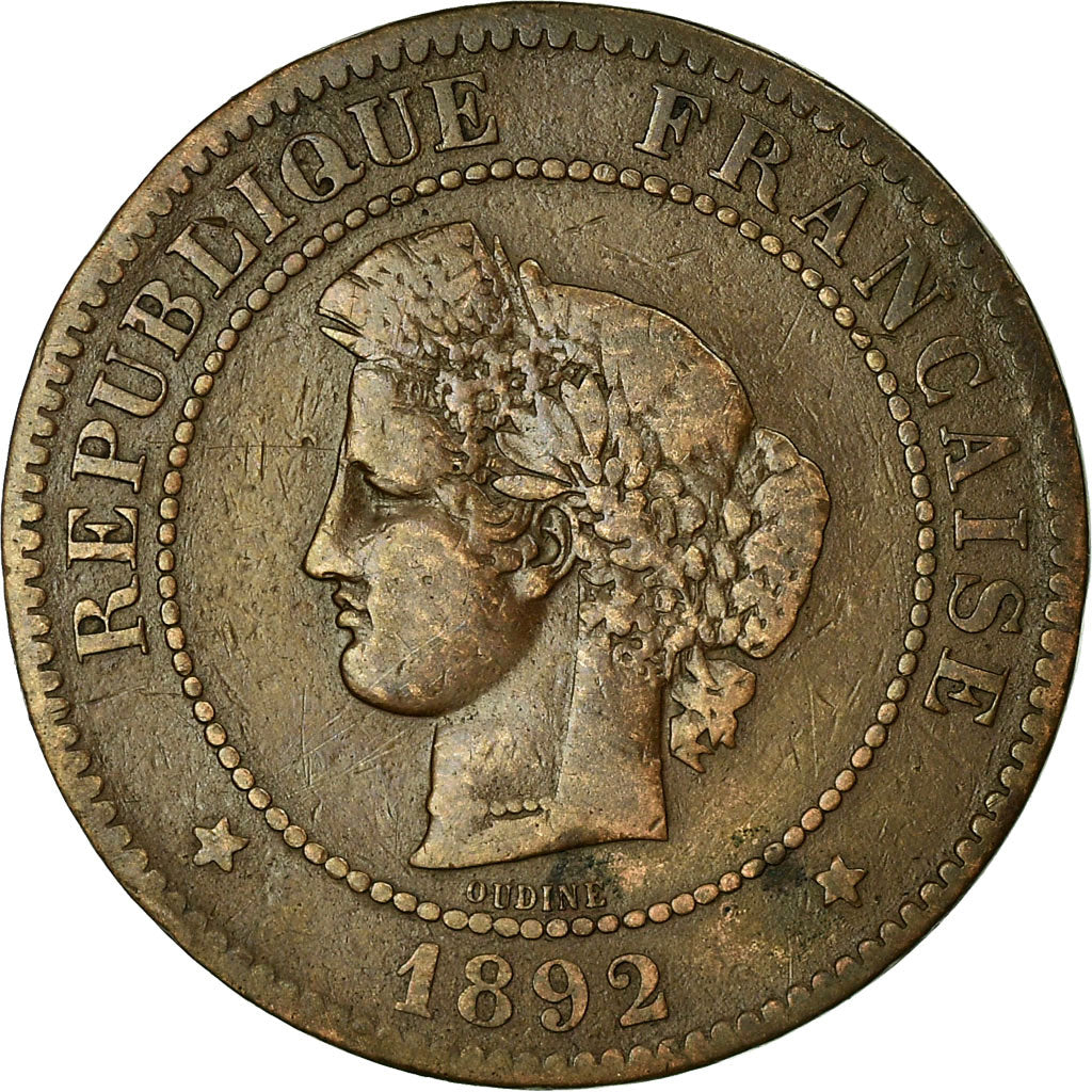 Münze, Frankreich, Cérès, 5 Centimes, 1892, Paris, SS, Bronze, KM:821.1