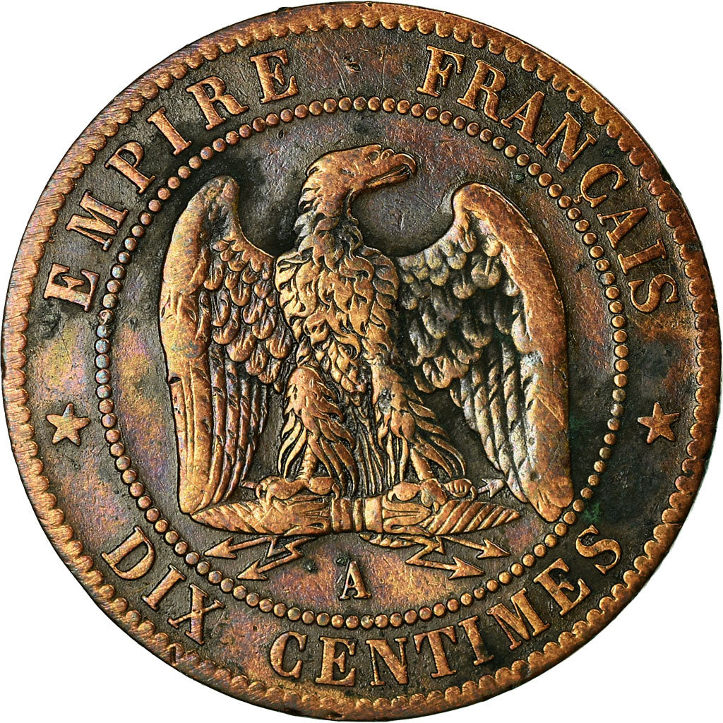 Moneta, Francja, Napoleon III, 10 Centimes, 1865, Paris, F(12-15)