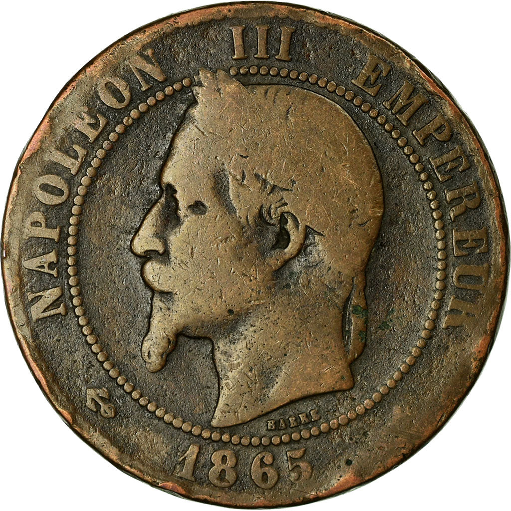 Munten, Frankrijk, Napoleon III, 10 Centimes, 1865, Strasbourg, ZG+