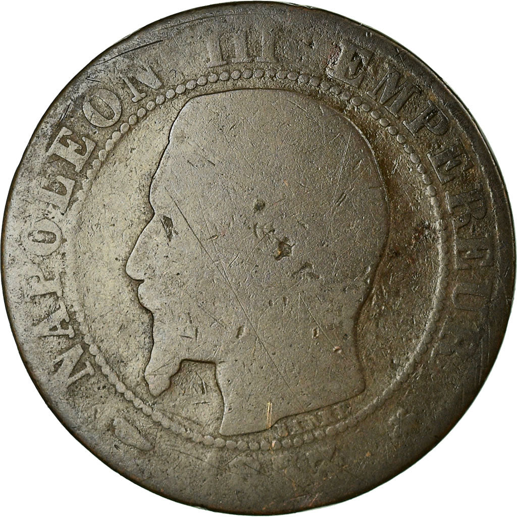 Monnaie, France, Napoleon III, 5 Centimes, 1853, Strasbourg, B, Gadoury 152