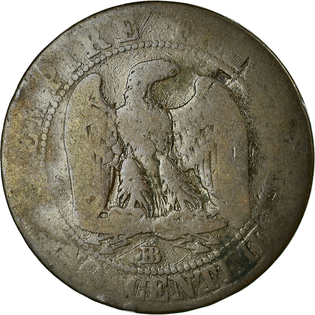 Monnaie, France, Napoleon III, 5 Centimes, 1853, Strasbourg, B, Gadoury 152