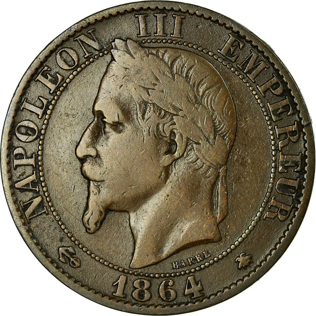 Coin, France, Napoleon III, 5 Centimes, 1864, Paris, VF(20-25), KM 797.1