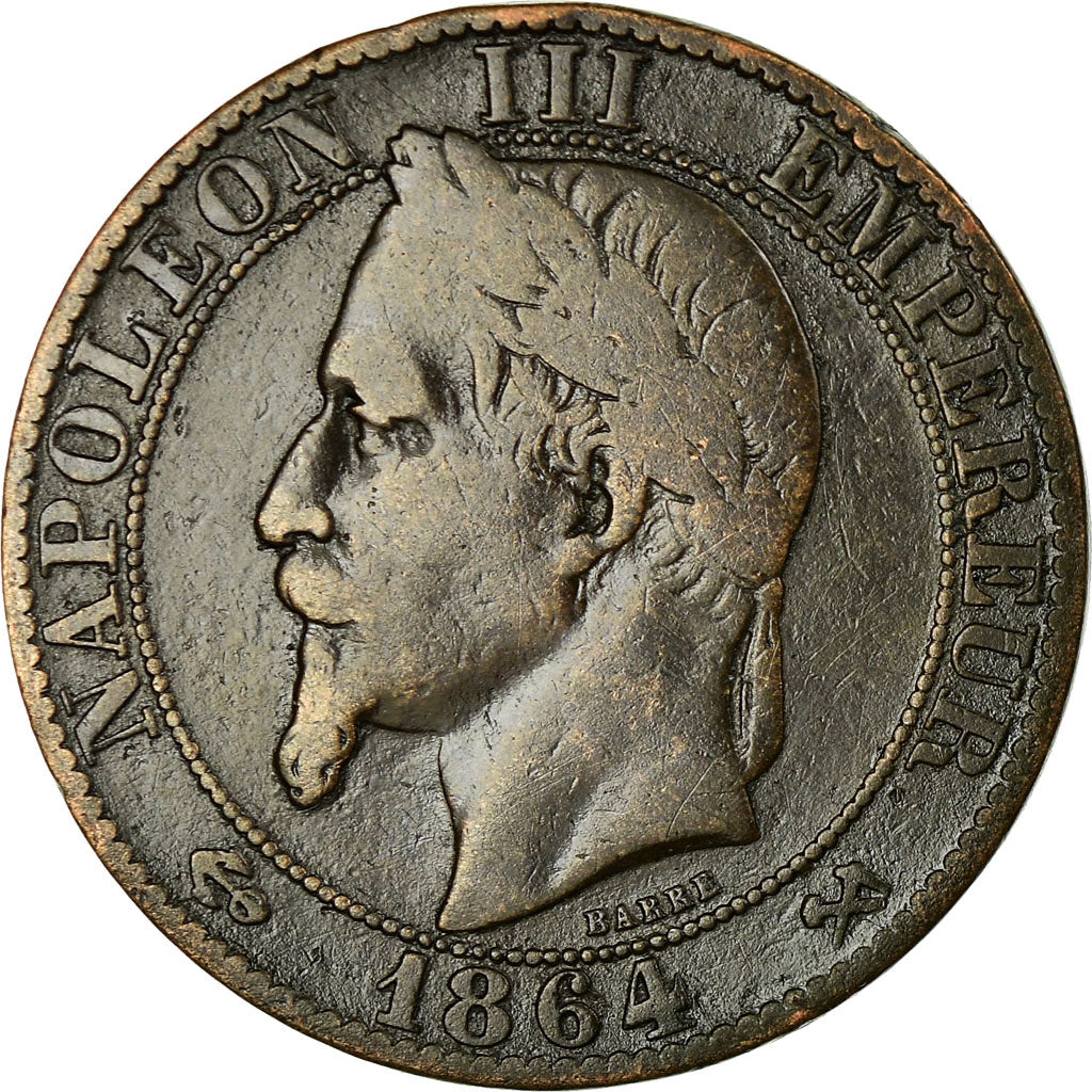 Coin, France, Napoleon III, 5 Centimes, 1864, Bordeaux, VF(20-25), KM 797.3