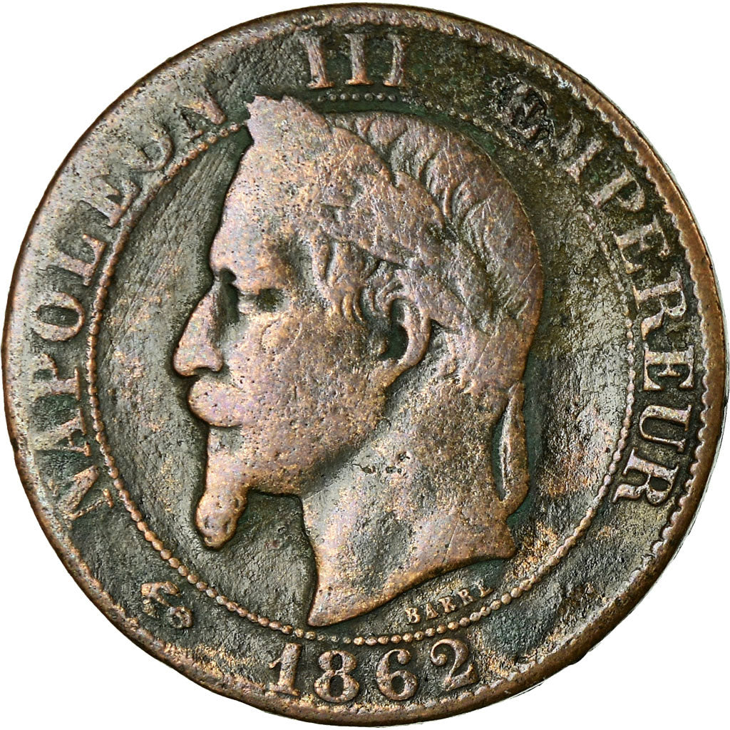 Moneta, Francia, Napoleon III, 5 Centimes, 1862, Strasbourg, B+