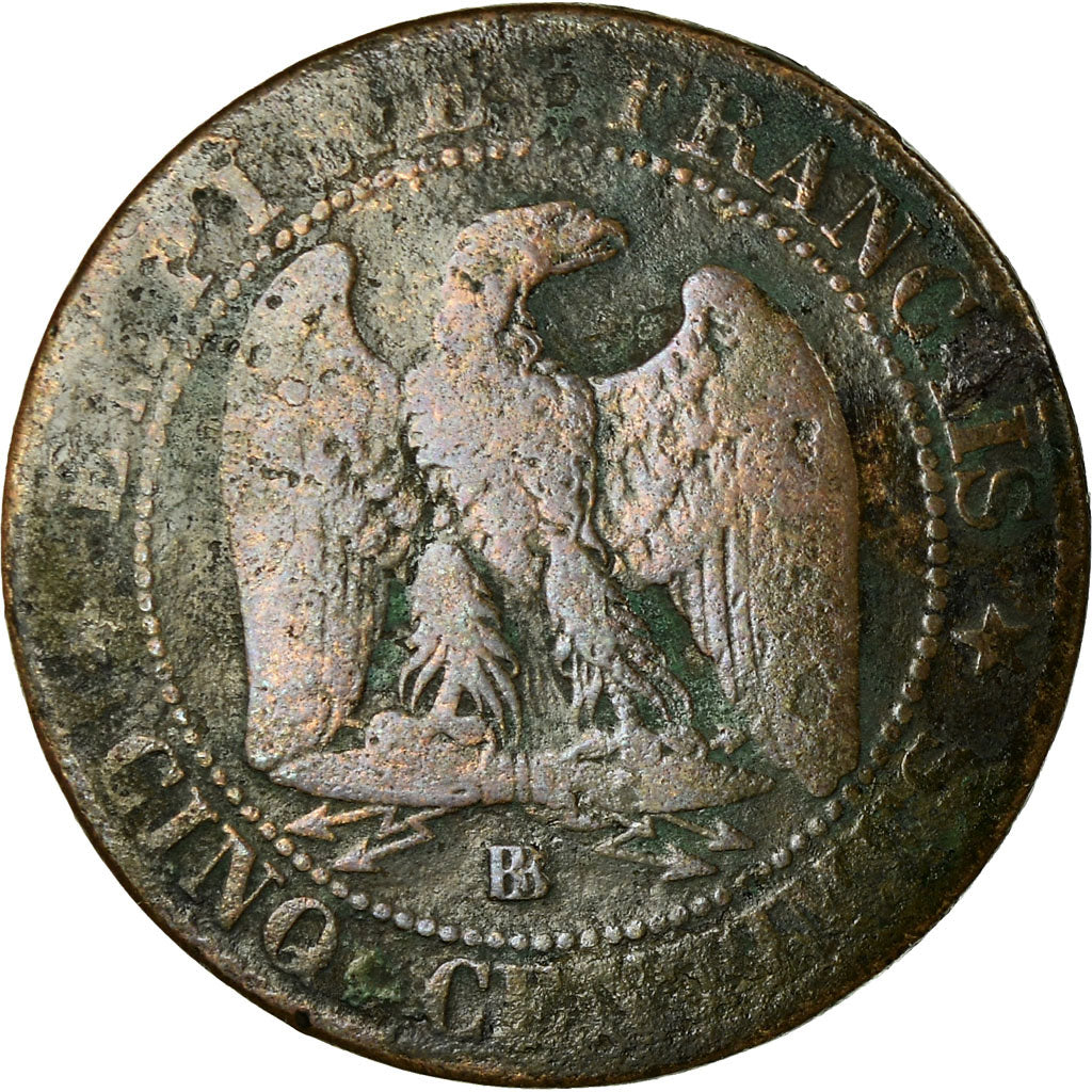 Moneta, Francia, Napoleon III, 5 Centimes, 1862, Strasbourg, B+
