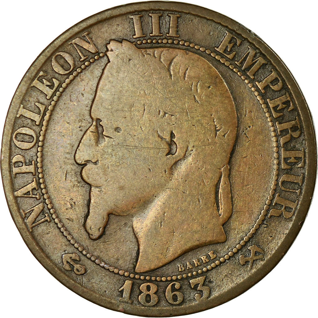 Moneta, Francja, Napoleon III, Napoléon III, 5 Centimes, 1863, Bordeaux