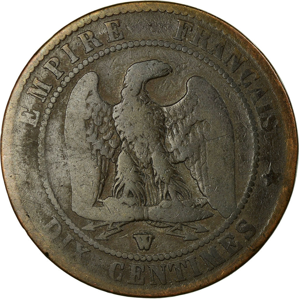 Moneda, Francia, Napoleon III, 10 Centimes, 1856, Lille, BC